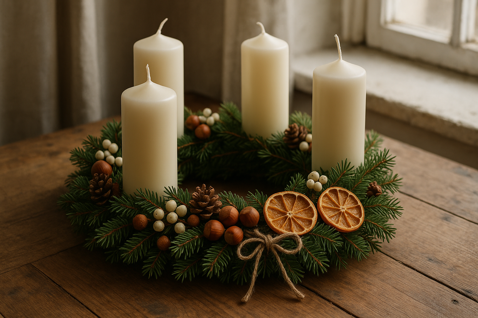 hjemmelavet adventskrans - Illustration